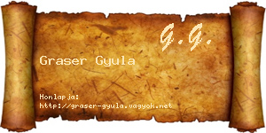 Graser Gyula névjegykártya
